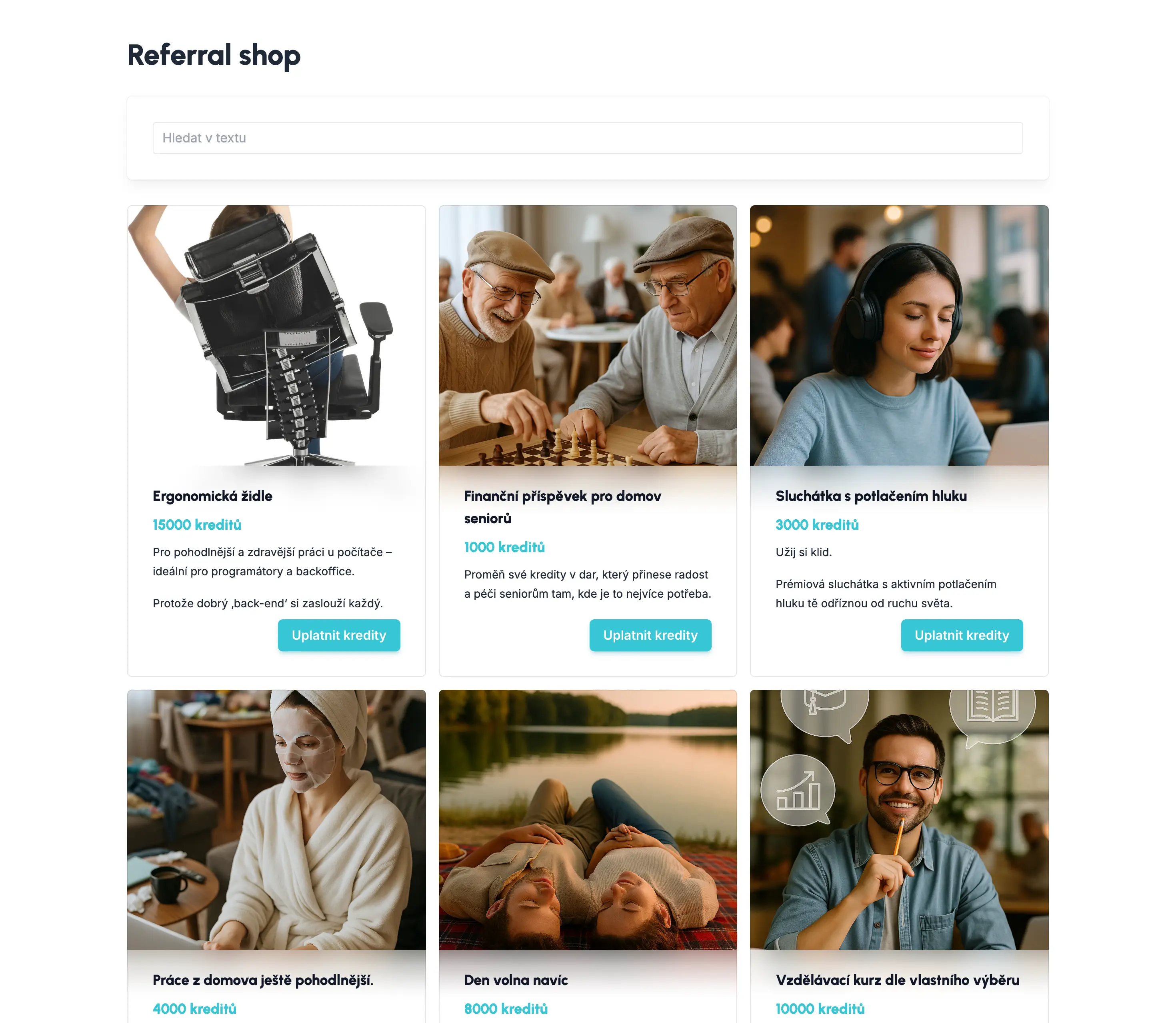Referral shop with culture-fit rewards